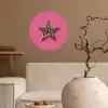 Ster - Luipaard - Print - Roze Wandcirkel behangsticker klein -sfeer1