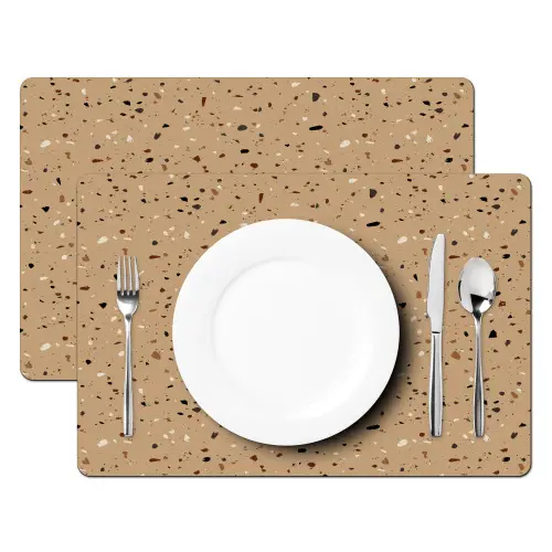 Terrazzo - Patroon - Beige Placemat vinyl groot 368 -zzsfeer2_Kitchenyeah-website