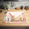 Bloemen - Huizen - Dorp Inductie beschermer vinyl 3mm klein -sfeer5