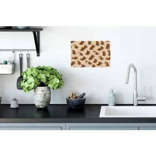 Pinda's - Patroon - Beige Muursticker klein -keuken