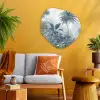 Jungle - Modern - Blauw - Groen Wandcirkel Organisch Aluminium middel -sfeer4