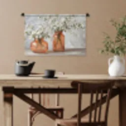 Vazen - Bloemen - Oranje Wandkleed katoen klein -sfeer6