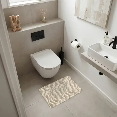 Zand - Golven - Beige WCmat klein 1009 -sfeer1