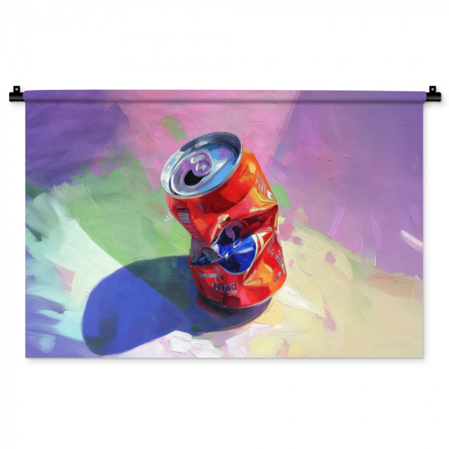 Frisdrank - Blik - Paars Wandkleed katoen middel -zz3d