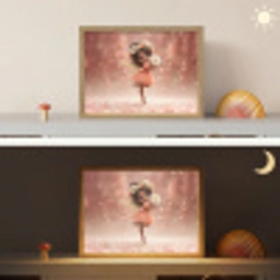 Bloemenfee - Roze - Meisje Light Box met batterij (Wandlamp kind) middel -sfeer3_kind