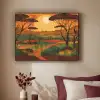 Landschap - Afrikaans - Zon Textielframe zwart klein -sfeer1