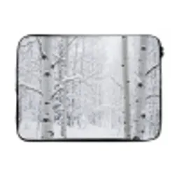 Berkenbomen - Sneeuw - Winter - Bos - Wit laptophoes neopreen klein -3d