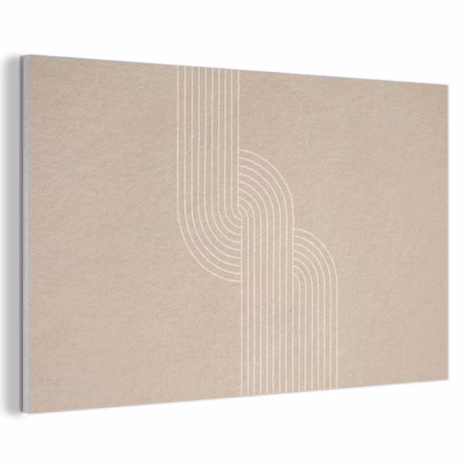Akoestisch schilderij - Parallelle lijnen - Lichte textuur - Beige