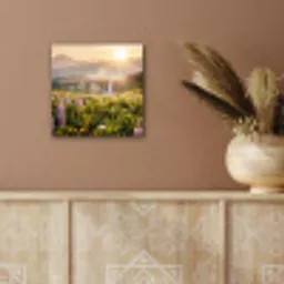 Vlinders - Waterval - Bloemenveld aluminium wit klein -sfeer4