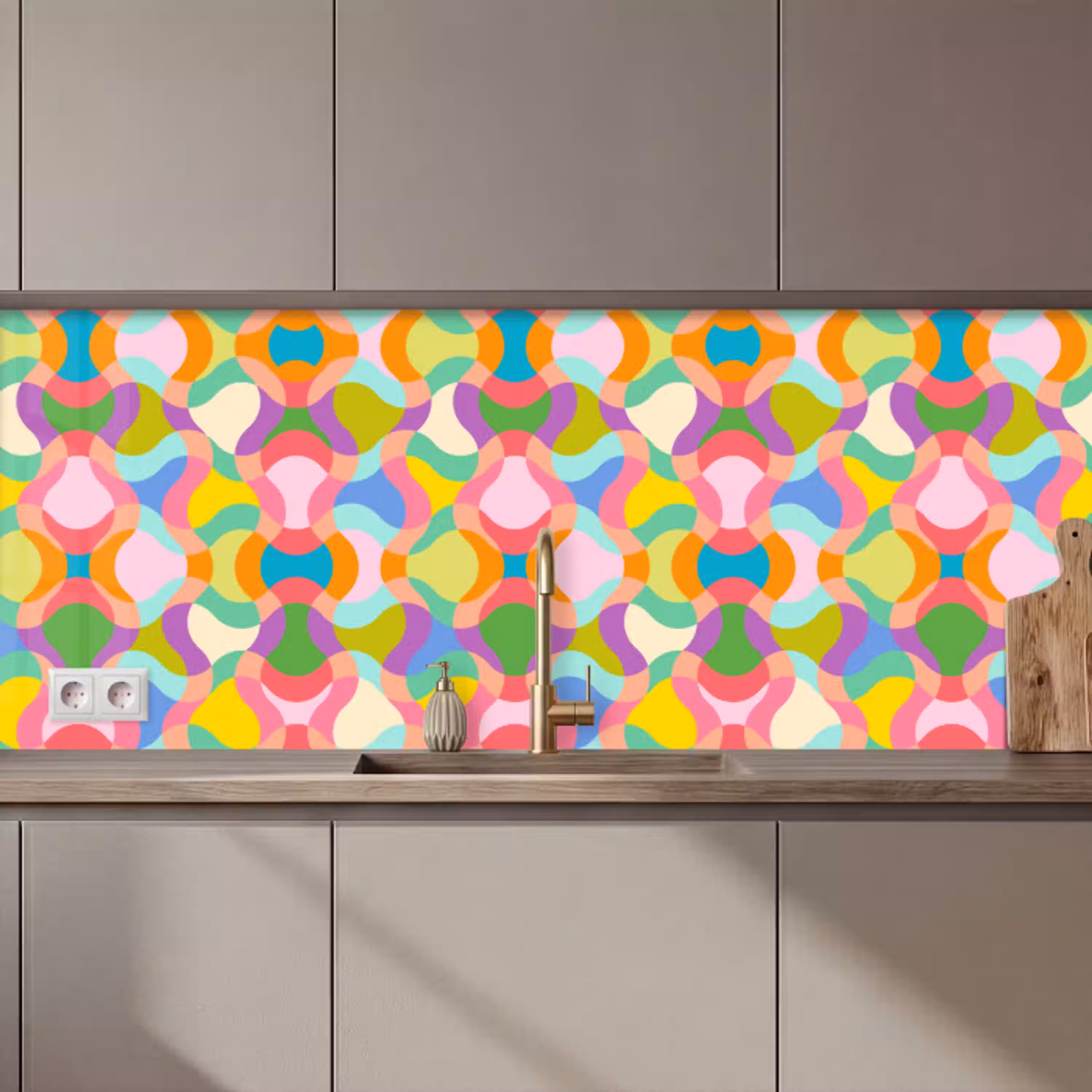 Design - Abstract - Kleuren - Retro keuken achterwand 2 middel 871 zz_3dshopping