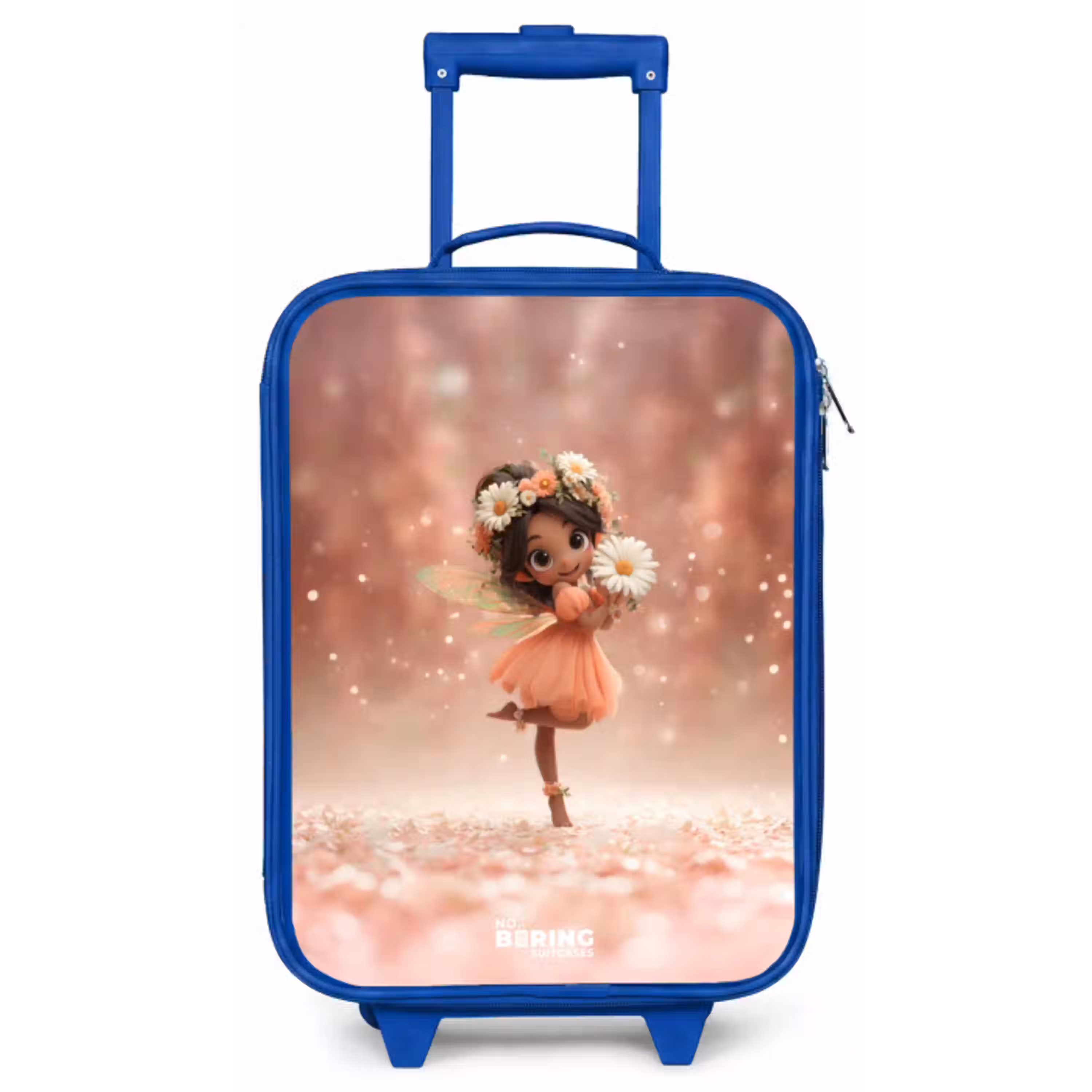Fee met madeliefjes Kinderkoffer - Blauw klein -zz3dotto
