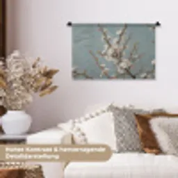 Botanisch - Stilleven - Blauw Wandkleed katoen klein -tsfeer1_DE