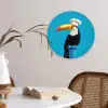 Tucan - Sokkel - Vogel - Koksmuts Wandcirkel kunststof plaat 5mm dik klein -sfeer4