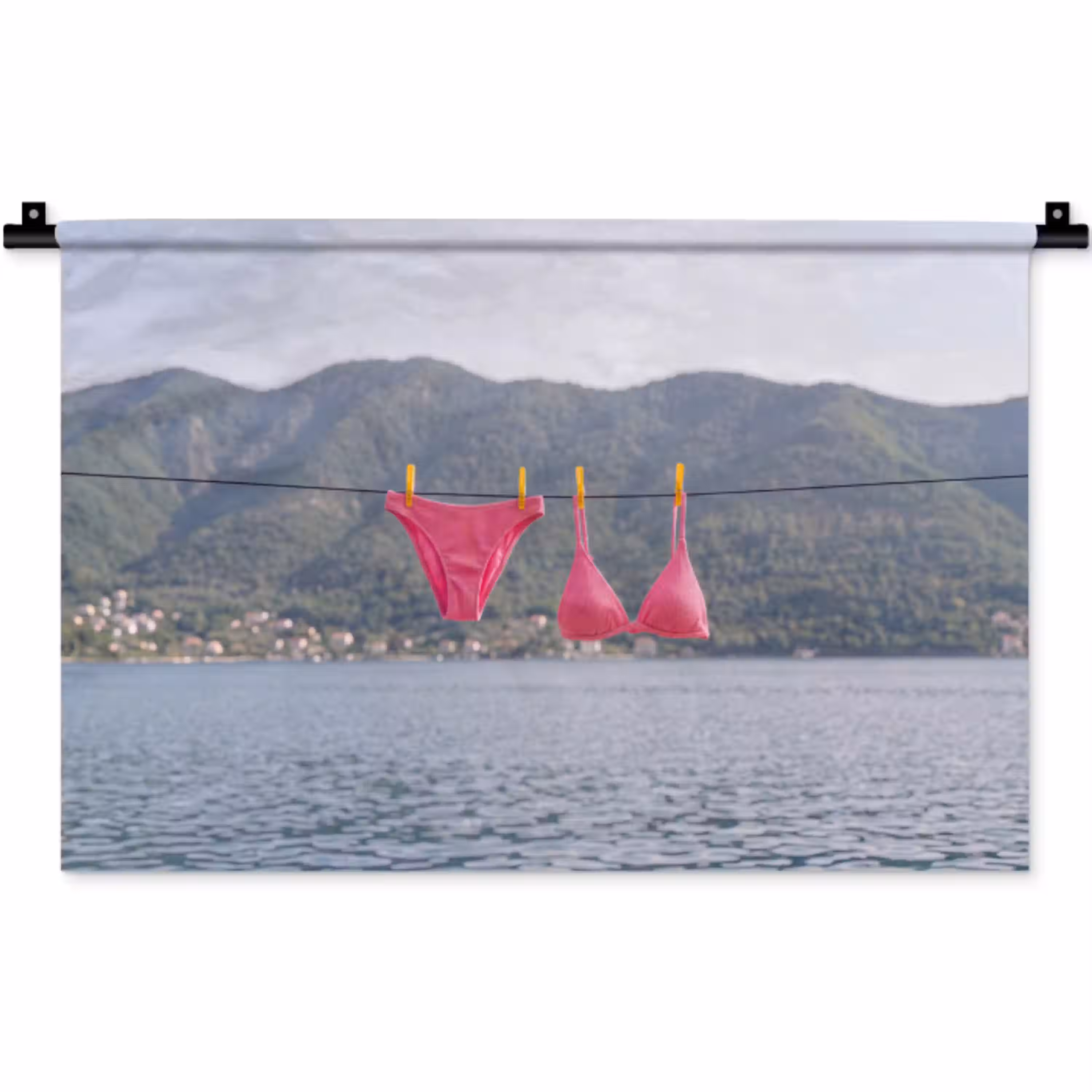 Kleding - Badkleding - Waslijn - Zomer - Roze Wandkleed katoen klein -zz3d