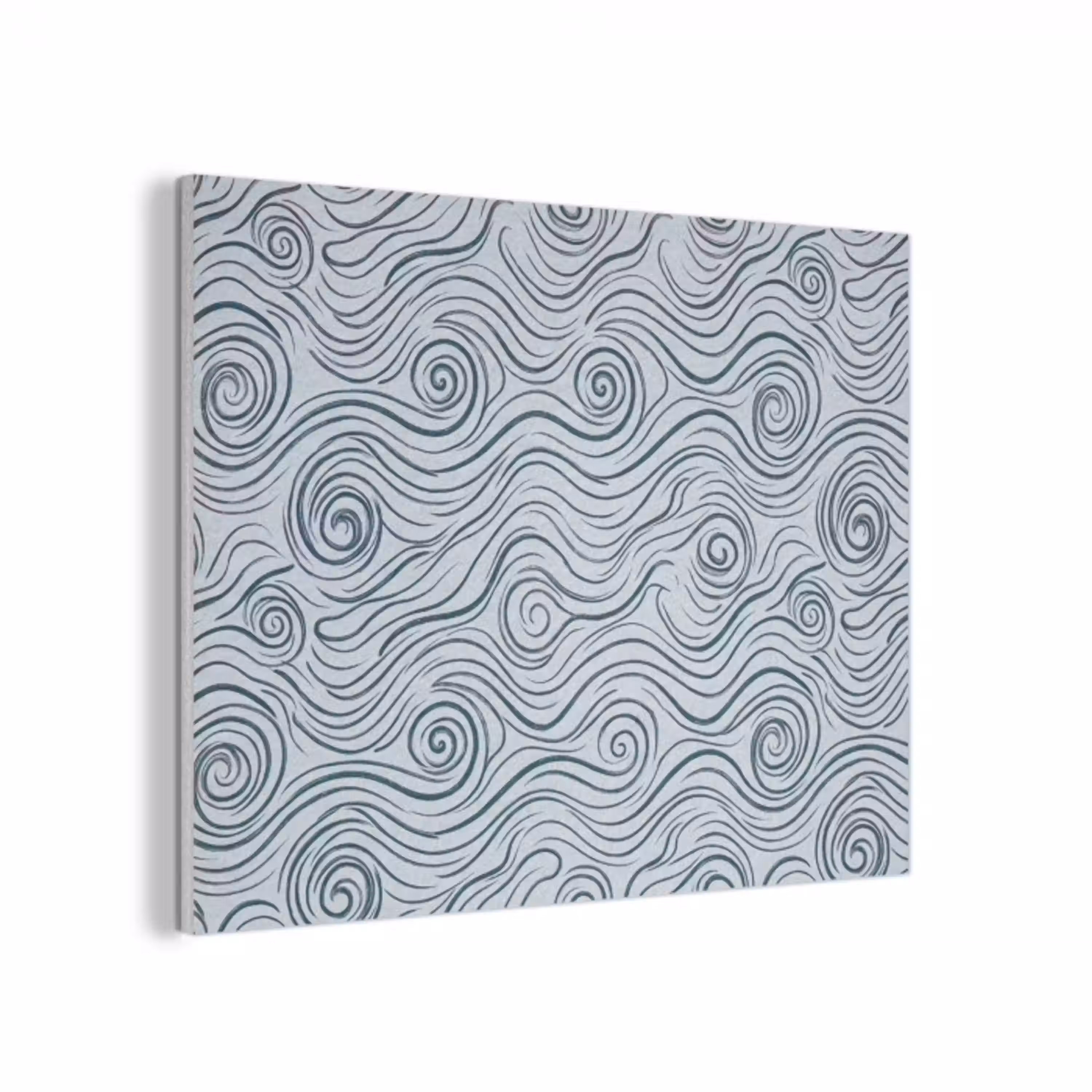 Patroon - Golven - Abstract - Modern - Blauw PET vilt klein -3d
