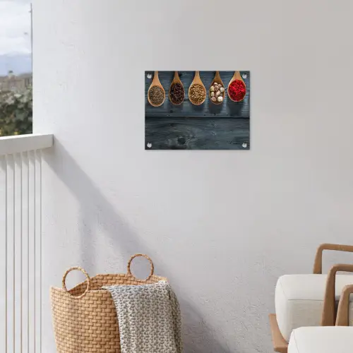 Kruiden - Lepels - Hout - Keuken - Specerijen - Industrieel tuinposter los doek klein -sfeer8