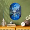 Stad Kuala Lumpur - Skyline - Wolkenkrabbers - Water Wandcirkel Ovaal Forex klein -sfeer2