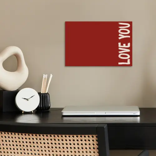 Schuin - Loveyou - Rood poster papier klein -sfeer1