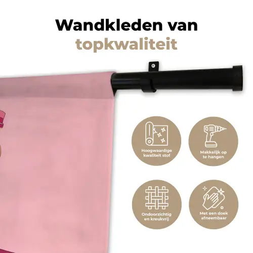 Augurken - Pot - Schaduw - Roze Wandkleed katoen klein -sfeer2