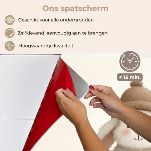 Konijn - Muts - Oren - Beige keuken achterwand spatscherm klein -spatscherm_NL