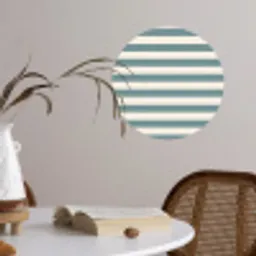Strepen - Modern - Blauw Wandcirkel behangsticker klein 186 -sfeer3