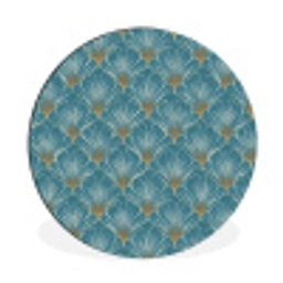 Symmetrisch - Patroon - Blauw Wandcirkel aluminium klein 190 -3d