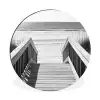Loopbrug - Hout - Strand - Zee Wandcirkel aluminium klein -3d