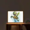 Schildpad - Cartoon - Water - Groen Light Box met batterij (Wandlamp kind) middel -sfeer1_kind