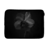 Zwart - Bloem - Orchidee laptophoes neopreen klein -3d