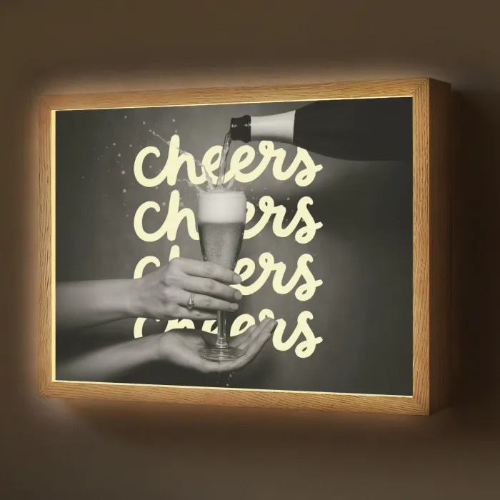 Cheers - Wijn - Zwart - Wit Light Box met batterij (Wandlamp) middel -z3d_website