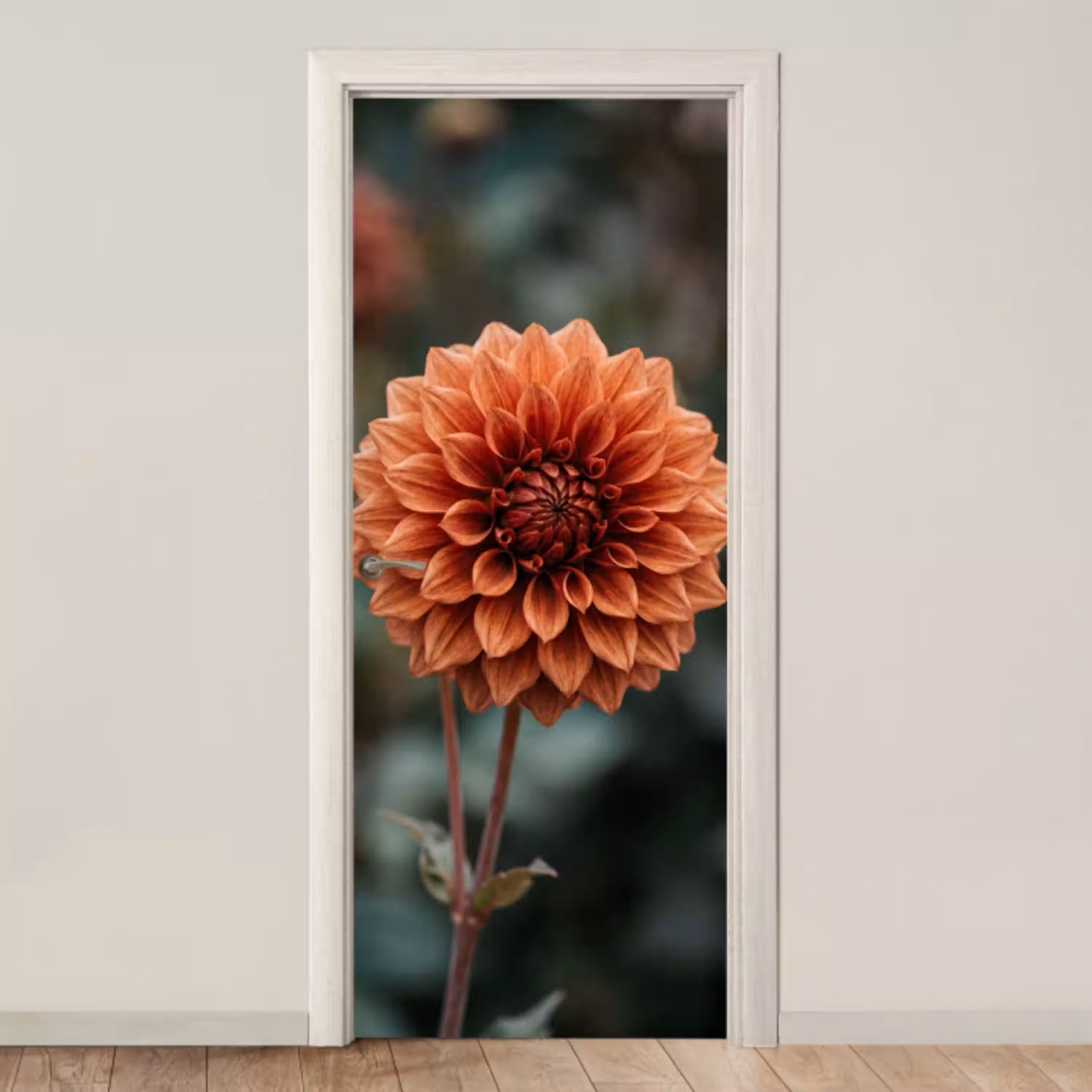 Dahlia - Bloem - Natuur - Sfeervol deurposter klein -3d_beige