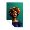 Vrouw - Hoodtooi - Tropisch - Fruit - Druiven Muursticker klein -3d