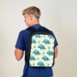 Triceratop - Blauw - Stippen - Boompjes Rugzak - Zwart middel -sfeer8