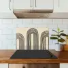 Boogvormen - Zwart - Strak keuken achterwand spatscherm klein -sfeer2