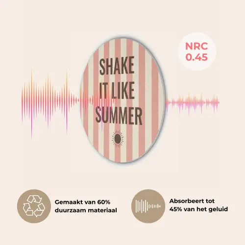 Zomer - Quote - Strepen Akoestische PET Vilt - Rond klein -USP_NL