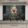 Vlinder - Roze - Bloemen - Bladeren keuken achterwand spatscherm klein -3d_website