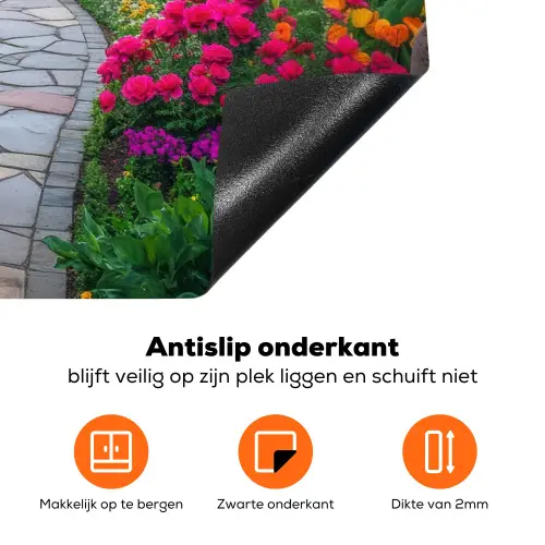 Park - Bloemen - Tuin Inductie beschermer vinyl 3mm klein -zzzzzzz-td-onderkant