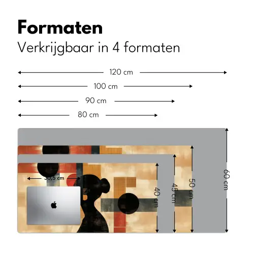 Zijaanzicht - Vrouw - Vormen Muismat XXL klein -sfeer5