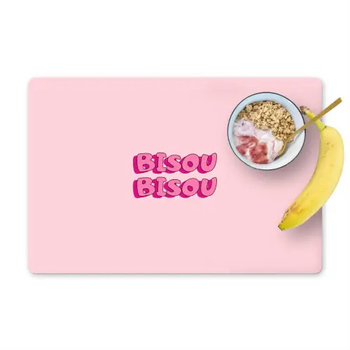 Bisou - Roze - Schaduw Placemat vinyl groot -zzzproduct_Kitchenyeah-website