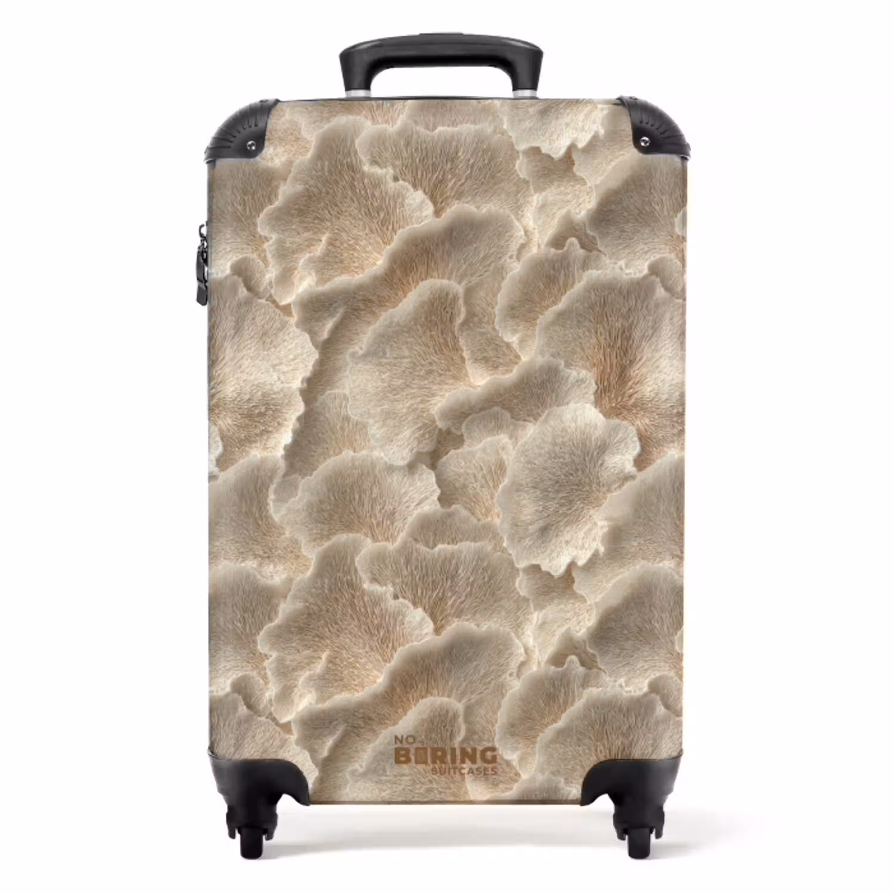 Waaierstructuren - Beige - Vezeltextuur NBS - Handbagage koffer - Volwassenen Unisex middel -productfoto_recht