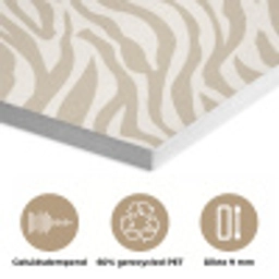 Zebra - Patroon - Beige PET vilt klein 837 -closeup_NL