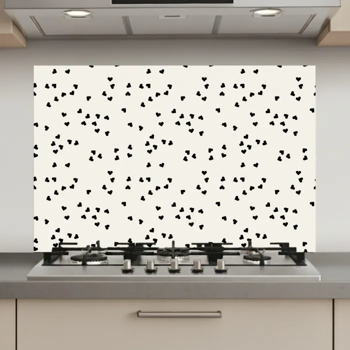 Valentijn - Liefde - Wit - Zwart keuken achterwand spatscherm klein 900 -3d_website