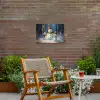 Sneeuwpop - Sneeuw - Winter - Bos Tuinposter op houten frame 2 cm dik klein -sfeer3