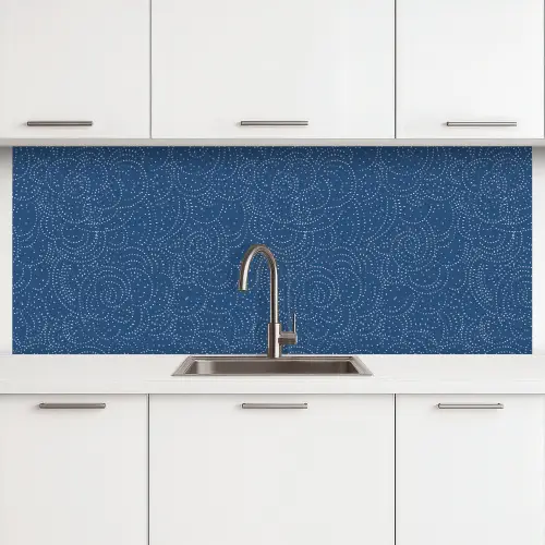 Patroon - Blauw - Japan keuken achterwand 2 middel 871 -3d