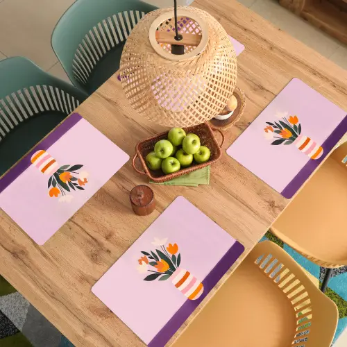 Tulpen - Vaas - Strepen - Paars Placemat vinyl groot -zzsfeer5_Kitchenyeah-website