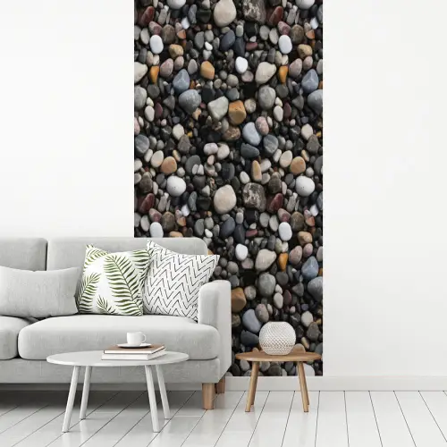 Kiezels - Mix - Aardetonen fotobehang vinyl groot 64 -woonkamer