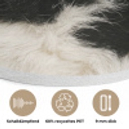 Bont - Textuur - Zwart - Wit Akoestische PET Vilt - Rond klein -closeup_DE