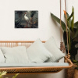 Lepelaar - Tropisch - Wit - Bladeren tuinposter los doek klein -sfeer7