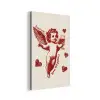 Cupido - Hartjes - Rood - Klassiek aluminium wit klein -3d