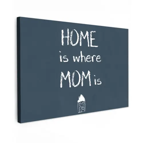 Quotes - Home is where mom is - Spreuken - Moeder canvas 2cm klein -z3d